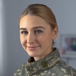 veteran smiling in therapy setting